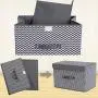 HOKEMP Large Storage Bins with Lids [2-Pack] - Linen Fabric Foldable Storage Boxes Baskets for Home, Office, Nursery, Closet