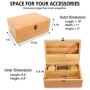 Pike & Pine Handmade Large Stash Boxes Combo - Storage For Herbs and Accessories | 100% Bamboo w/Natural Finish | Includes Grinder + 2 Stash Jars | Discrete Design, Lockable, and Removable Dividers