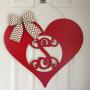 Monogram Heart Door Hanger - Valentines Day Door Hanger - Heart Initial Wreath - Spring Door Hanger - Heart Decor - Valentine Wreath