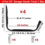 Heavy Duty Giant Garage Storage Hook Wall Mounted Utility Hanging Rack for Surfboard,Ladder,Kayak (4 Pcs Black 10" J Hook)