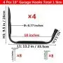 Heavy Duty Giant Garage Storage Hook Wall Mounted Utility Hanging Rack for Surfboard,Ladder,Kayak (4 Pcs Black 10" J Hook) Heavy Duty Giant Garage Storage Hook Wall Mounted Utility Hanging Rack for Surfboard,Ladder,Kayak (4 Pcs Black 10" J Hook)