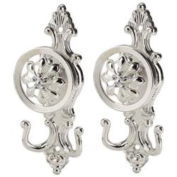 uxcell Curtain Tieback Hook Zinc Alloy Tassel Curtain Holder Window Holdbacks Wall Hooks Clothes Hanger, Set of 2, SilverTone