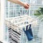 MEIYIN Foldable 32 Clips Socks Cloth Hanger Clothespin Drying Rack Holder Wardrobe