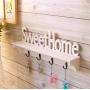 URBeauty Creative Wooden Wall Mounted Storage Organizer Wall Decor Hanger Decoration Tools for Hat Clothes Keys 47157cm Sweet Home Sign