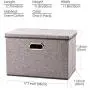 Prandom Large Foldable Storage Bin with Lid [1-Pack] Linen Fabric Decorative Storage Boxes Organizer Containers Basket Cube with Handles Divider for Bedroom Closet Office Living Room (17.7x11.8x11.8)