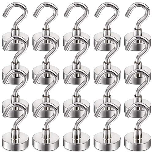 DIYMAG Magnetic Cruise Hooks, Strong Magnet Hooks for Kitchen, Home, Workplace, Office and Garage, Pack of 20