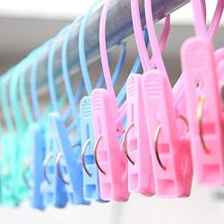 Meiyuan 12Pcs Portable Laundry Hook Hanger Clothespins Drying Clip Clothesline Travel Home Clothing Pegs Hanger