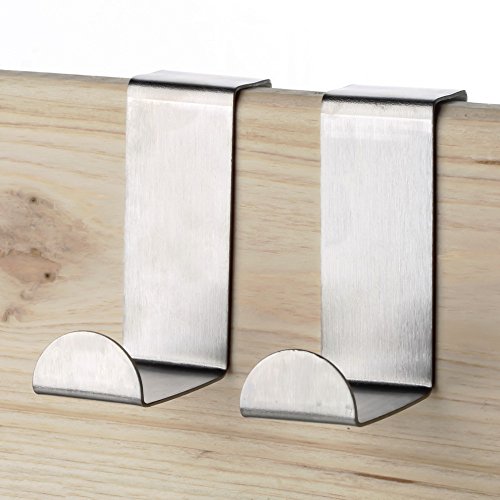 2PCS Stainless Steel Kitchen Cabinet Draw Hooks Kitchen Cabinet Draw Towel Clothes Pothook Clothes Hanger Holder