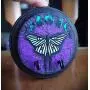 Mini Purple and Black Luna Moth Holo Lunar Moon Phases Hand Made 2 Hook Jewelry Key Hanger Organizer.