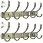 WEBI Coat Rack Wall Mounted,5 Hooks for Hanging Coats,Hook Rack,Hook Rail,Coat Hanger Wall Mount for Clothes,Towel,Jacket,Bronze,2 Packs