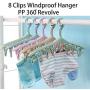 Gugio Baby Clothes Hangers with 8 Clips Non Slip Space Saving for Diapers Socks Lingerie Pant