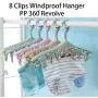 Gugio Baby Clothes Hangers with 8 Clips Non Slip Space Saving for Diapers Socks Lingerie Pant