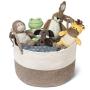 Luxury Little Nursery Storage Basket, Size XXXL :: 100% Cotton Rope Hamper with Handles :: Sturdy Baby Bin Organizer for Laundry, Toys, Blankets, Pillows & More, 22" x 22" x 14", White/Beige