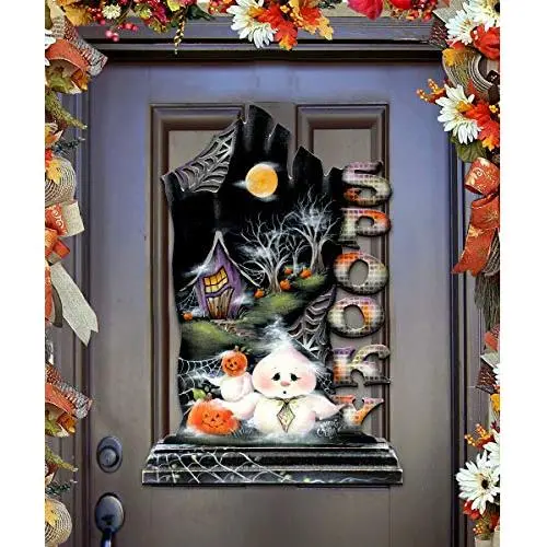 Fall Decor Outdoor Halloween Wooden Door Hanger by Jamie Mills Price - Wall decor 8457408H