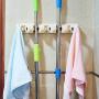 Kitchen Organizer Wall Shelf Mounted Hanger 5 Position Kitchen Storage Mop Brush Broom Organizer Holder Tool