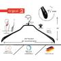 Mawa by Reston Lloyd BodyForm Series Non-Slip Space-Saving Extra Wide Clothes Hanger For Jackets, Suits & Coats, Style 46/L , Set of 6, Black
