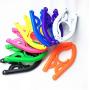 10pcs Random Color Travel Portable Clothes Hanger Folding Plastic Non-Slip Plastic Hanger with Hook Drying Clothespin Towel Sock Cloth Hanger