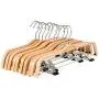 Wood Hangers 10-Pack, Royalhanger Pants Hangers Skirt Hangers Wooden Hangers with 2 Adjustable Clips, Natural Finish