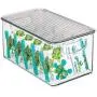 mDesign Plastic Stackable Kitchen Pantry Cabinet, Refrigerator, Freezer Food Storage Bin Boxes with Handles, Lid - Organizer for Fruit, Yogurt, Snacks, Pasta - 10" Long, 4 Pack - Clear/Smoke Gray mDesign Plastic Stackable Kitchen Pantry Cabinet, Refrigerator, Freezer Food Storage Bin Boxes with Handles, Lid - Organizer for Fruit, Yogurt, Snacks, Pasta - 10" Long, 4 Pack - Clear/Smoke Gray