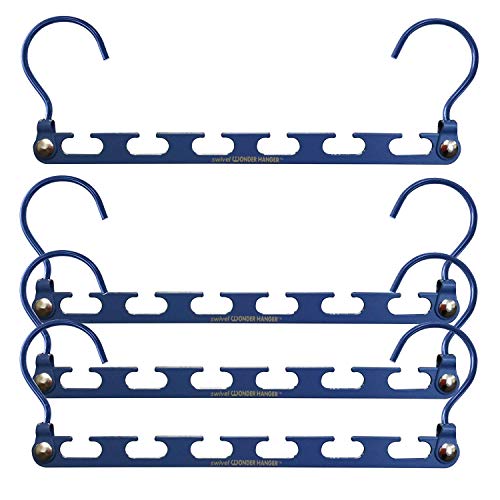 Wonder Hanger Heavy Duty 360 Swivel Action Hanger, Pack of 4 in Navy - Keep Your Clothes Organized and Wrinkle-Free!