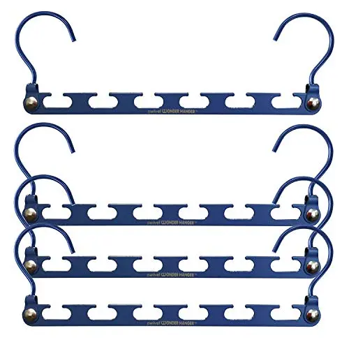 Wonder Hanger Heavy Duty 360 Swivel Action Hanger, Pack of 4 in Navy - Keep Your Clothes Organized and Wrinkle-Free! Wonder Hanger Heavy Duty 360 Swivel Action Hanger, Pack of 4 in Navy - Keep Your Clothes Organized and Wrinkle-Free!