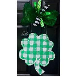 Plaid Shamrock Burlap Door Hanger- Shamrock Burlap Door Hanger-St. Patricks Day Door Hanger- St. Patricks Day Wreath-Shamrock Wreath-Door Decor