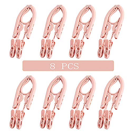 HJYPYJ Magic Hanger,Portable Multifunctional Hangers,Non-Slip Folding Hangers,with Skirt Pants Clip Space Saving Organizer Hanger Clip Removable/Pink / 40x20