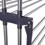 Yeshom Foldable 3 Tier Clothes Drying Rack Rolling Collapsible Laundry Dryer Hanger Stand Rail Indoor Outdoor Dark Grey
