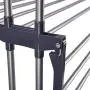 Yeshom Foldable 3 Tier Clothes Drying Rack Rolling Collapsible Laundry Dryer Hanger Stand Rail Indoor Outdoor Dark Grey