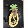 Yellow Pineapple Monogram Door Hanger Summer Pineapple Decor Monogram Pineapple Welcome Decor Pineapple Door Hanger Monogram Wedding Gift Double Door Hangers Mothers Day Gift Birthday Welcome Wreath