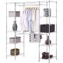 EnjoyShop Expandable Free Standing Closet Clothes Hanger Rack Premium and Sturdy Steel Framework EnjoyShop Expandable Free Standing Closet Clothes Hanger Rack Premium and Sturdy Steel Framework