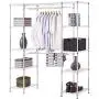 EnjoyShop Expandable Free Standing Closet Clothes Hanger Rack Premium and Sturdy Steel Framework