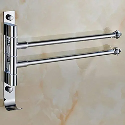 Asnlove Wall Mounted Swivel Towel Bar- Stainless Steel Bathroom Towel Rack Hanger- Kitchen Towel Dish Cloths Holder Organizer- Rotating Space Saver Towel Rack with Hook(2 Bar) Asnlove Wall Mounted Swivel Towel Bar- Stainless Steel Bathroom Towel Rack Hanger- Kitchen Towel Dish Cloths Holder Organizer- Rotating Space Saver Towel Rack with Hook(2 Bar)