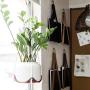 Leather Plant Hanger - boho indoor modern plant pot holder macrame hanging basket for large and small plants Scandinavian decor jungalow hanging planter shelf hammock