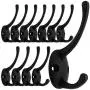 12 Pack Black Coat Hooks Wall Mounted with 24 Screws Retro Double Hooks Utility Black Hooks for Coat, Scarf, Bag, Towel, Key, Cap, Cup, Hat 12 Pack Black Coat Hooks Wall Mounted with 24 Screws Retro Double Hooks Utility Black Hooks for Coat, Scarf, Bag, Towel, Key, Cap, Cup, Hat