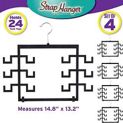 Allstar Innovations Strap Hanger Organizer- Clothes Hangers Ideal for Camis, Tank Tops, Bras, Dresses, Scarves, Jewelry, Closet Space Saving- 4 Pack