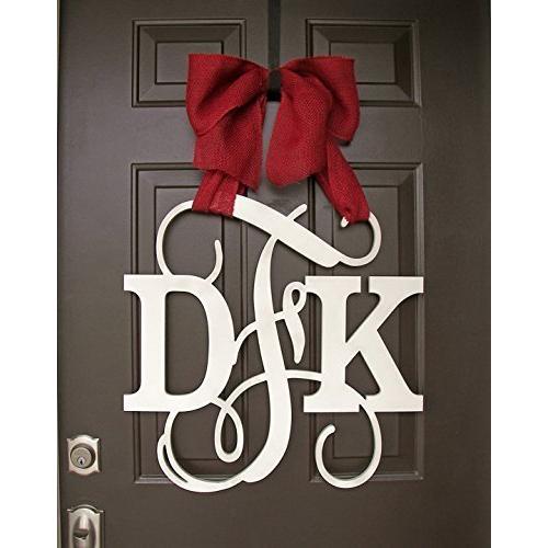 Custom Monogram Letter Wooden Door Hanger Wreath Custom Monogram Letter Wooden Door Hanger Wreath