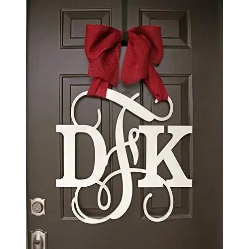 Custom Monogram Letter Wooden Door Hanger Wreath Custom Monogram Letter Wooden Door Hanger Wreath
