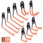 WOLFWILL 8 Pack Heavy Duty Garage Storage Utility Double Hooks - Anti-Slip Coating Wall Mount Hanger & Organizer with Screws