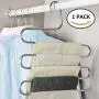 CloversStar 1 Pack Stainless Hanger S Type for Pants Trousers Clothes Towel Scarf Space Saving Closet Organizer 5 Layers CloversStar 1 Pack Stainless Hanger S Type for Pants Trousers Clothes Towel Scarf Space Saving Closet Organizer 5 Layers