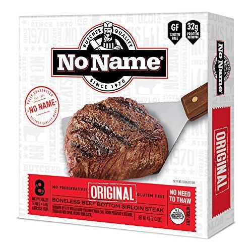 NO NAME Original Sirloin Steak Gift Package-Family Pack of 8x 6oz Beef Bottom Loin Steaks- Boneless Steak , Tender- Perfect for BBQs, Father’s Day Gift & More