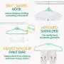 AINARE 50pcs Baby Cascading Velvet Hangers,Kids Hangers Cascade,Plastic Hangers,Non Slip Hangers Cascading Hooks,Suit Hangers,Cascade Hooks,Rose Gold Velvet Hangers,Copper Hangers (Blue)