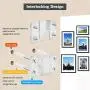 Furniture Flush Mount Bracket- Headboard Wall mount Hardware- Large Picture Hangers- Heavy Duty photo Frame Hook- Stainless Steel Interlocking Z Clips for Large Picture Display Art Gallery (2 Sets )