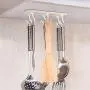 Unilive Foldable Wall Hanging Hook Rack,Strong Adhesive Storage Rack for Kitchen Home Bathroom Towel Clothes Plastic Hanger 6 Hooks Space Saving Racks (Light Blue)