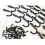 25 Pieces Wall Mounted Coat Hook Robe Hooks Cloth Hanger Coat Hanger Coat Hooks Rustic Hooks and 54 Pieces Screws for Bath Kitchen Garage Single Coat Hanger (Black Color)