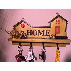 Home Key Holder for Wall (4-Hook Rack) Decorative, Metal Hanger for Front Door, Kitchen, or Garage | Store House, Work, Car, Vehicle Keys | Vintage Decor