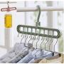 10PC Random Color Multi-Function Folding Magic Hanger Nine-Hole Rotating Magic Clothes Hanger Wardrobe Drying Clothes Decoratio