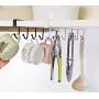 JD Million shop Kitchen Storage Rack Cupboard Hanging Coffee Cup Organizer Closet Clothes Shelf Hanger Wardrobe Glass Mug Holder with 6 Hooks