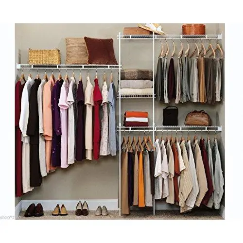 Closet Organizer Shelves System Kit Shelf Rack Clothes Storage Wardrobe Hanger Closet Organizer Shelves System Kit Shelf Rack Clothes Storage Wardrobe Hanger