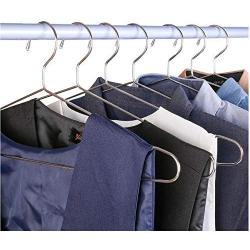 45cm Stainless Steel Strong Metal Wire Hangers, Coat Hanger, Standard Suit Hangers, Clothes Hanger 10pcs